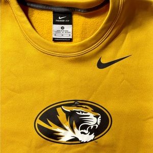 Nike Missouri Tigers Sweatshirt Yellow Swoosh Football Therma Fit Mens Sz M